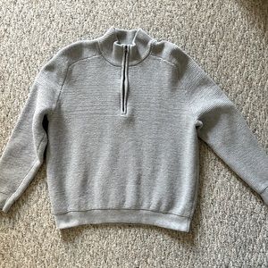 Thick waffle quarter zip sweater